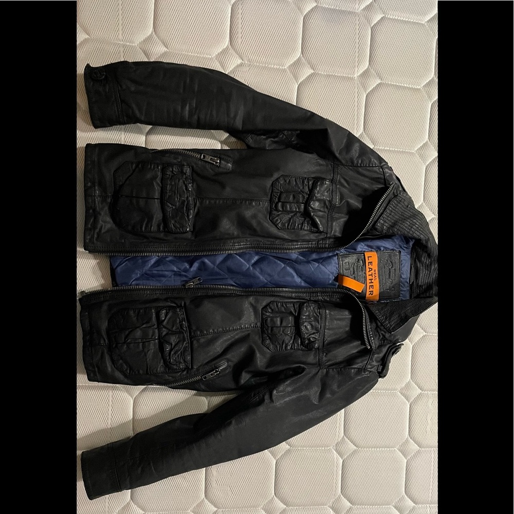 Superdry leather jacket. Like new condition. Slim fitting